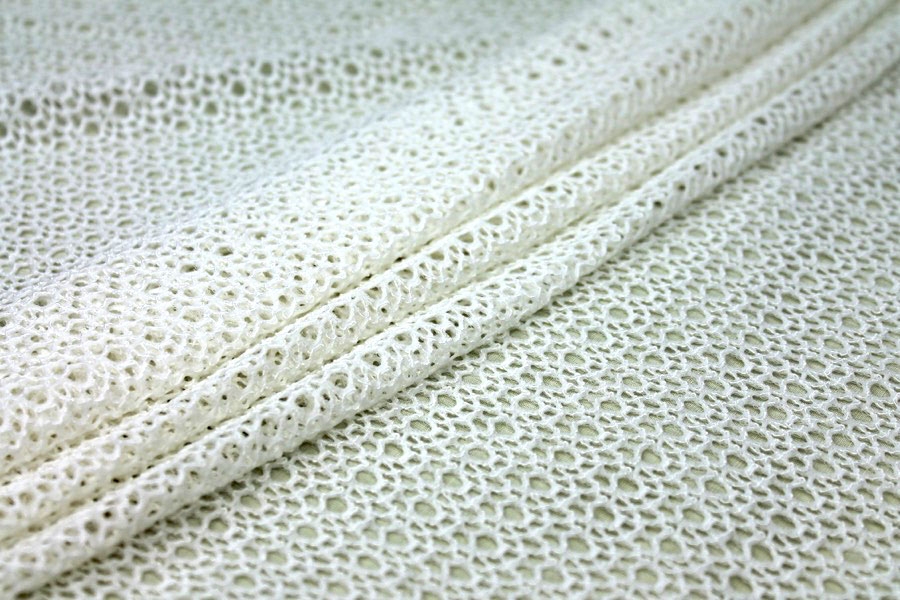 Corded Mesh Fabric - Ivory