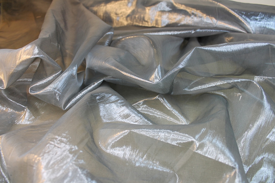 Poly Lurex Organza - Grey