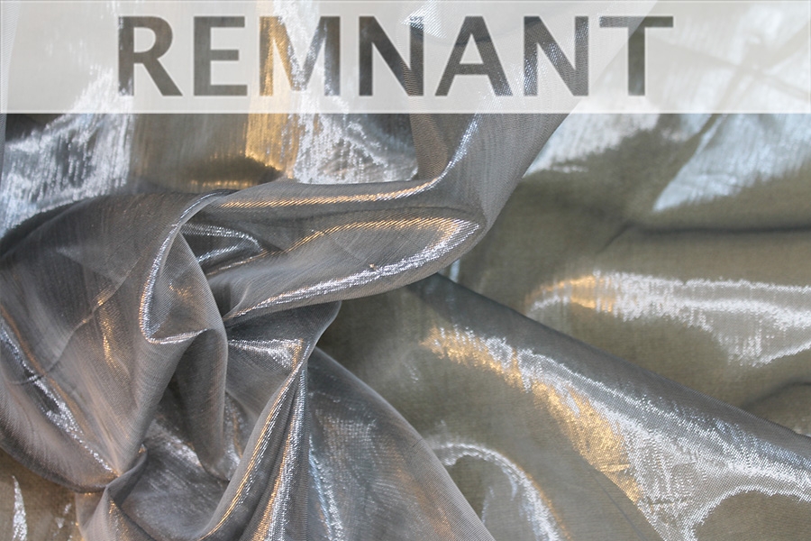 REMNANT - Poly Lurex Organza - Grey - 0.2m piece