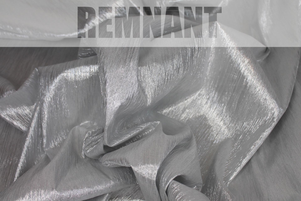 REMNANT - Silver Metallic Crinkle Lamé - 1.3m Piece