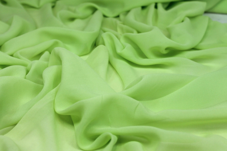 Neon Green Silk Georgette - 135-140cm wide