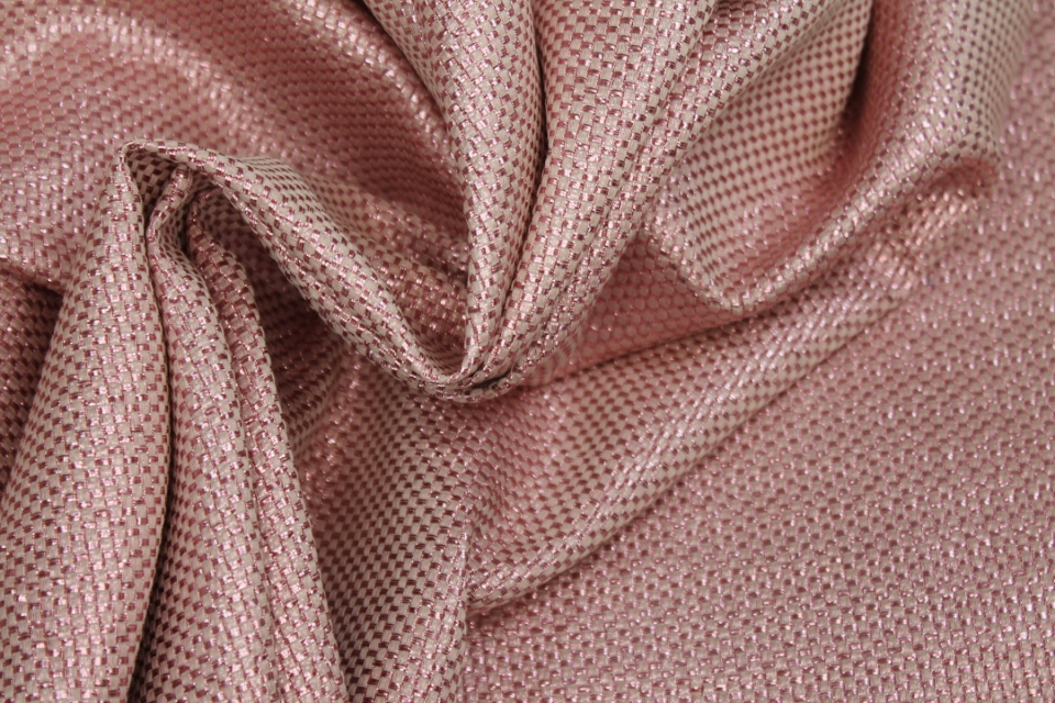 Metallic Texture Basket Weave - Pink Ivory