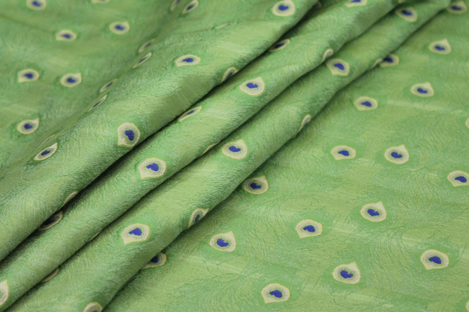 Peacock Feather Brocade - Lime
