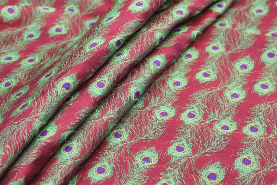 Peacock Feather Brocade - Red