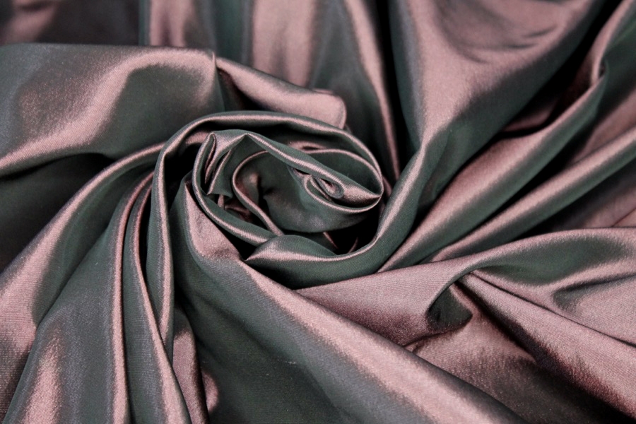 Acetate Taffeta - Plum shot Black