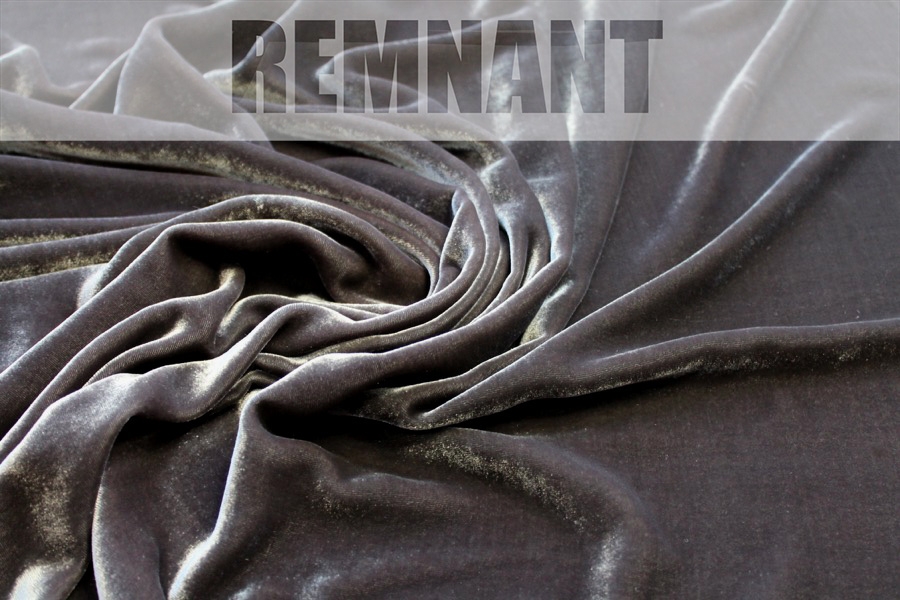 REMNANT - Silk Velvet - Slate - 0.65m Piece