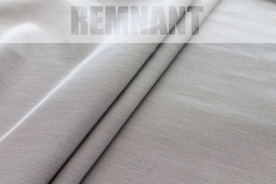 REMNANT - Cotton Viscose Grosgrain - Silver Smoke - 0.6m Piece