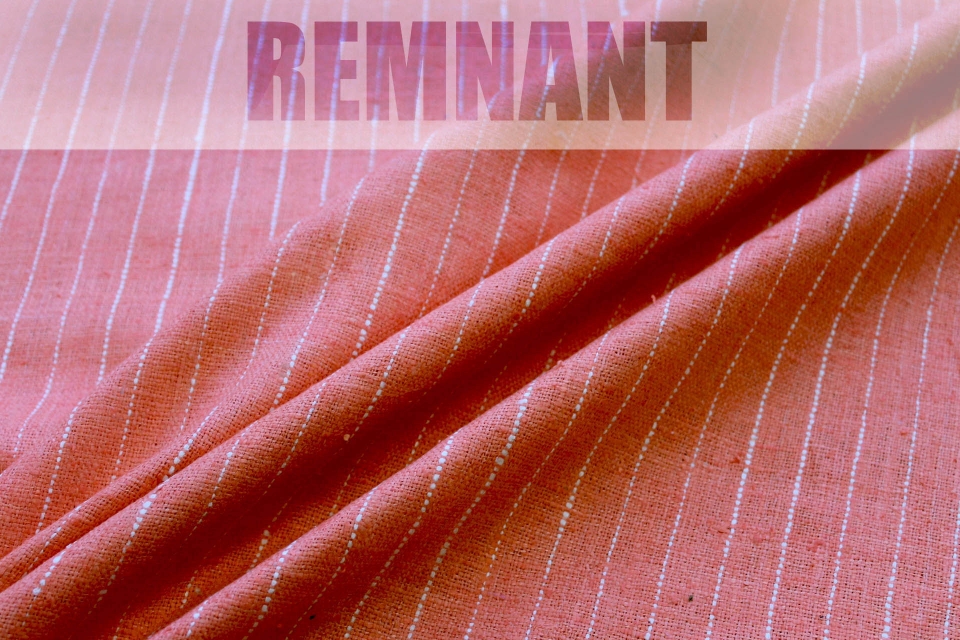 REMNANT - Pinstripe Silk Matka - Pale Tangerine - 0.35m Piece