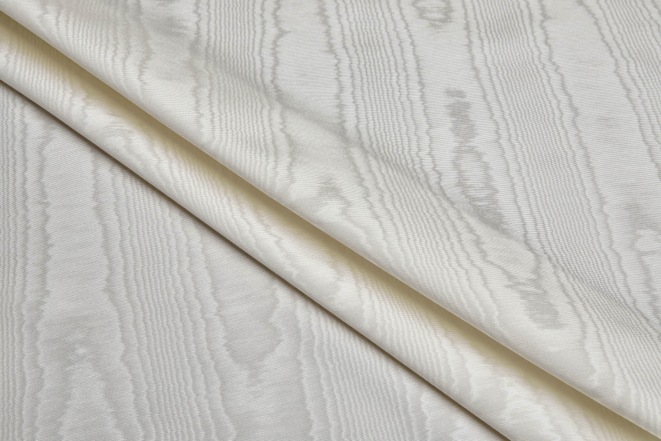 Cotton Viscose Grosgrain - Ivory Moiré