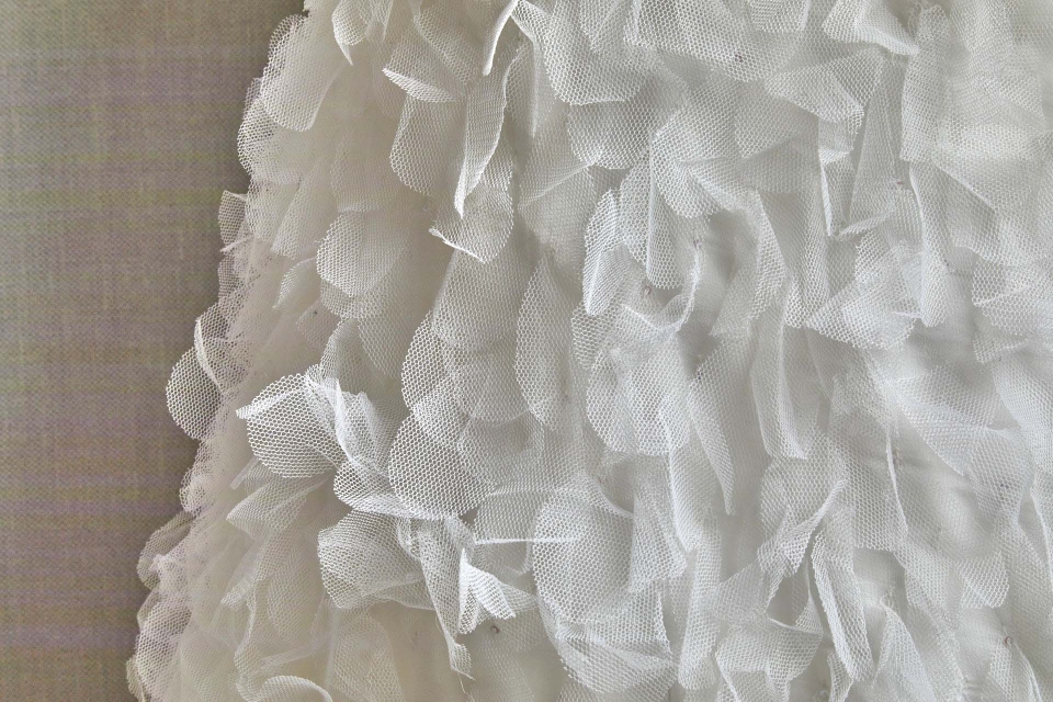 Petal Tulle on Silk Chiffon - Ivory