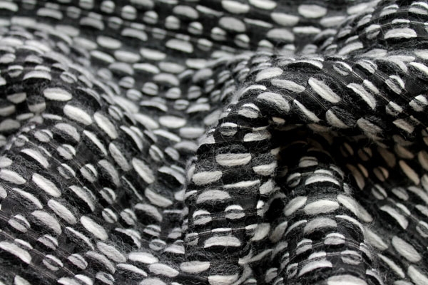 Textured Wool - Black Grey and White