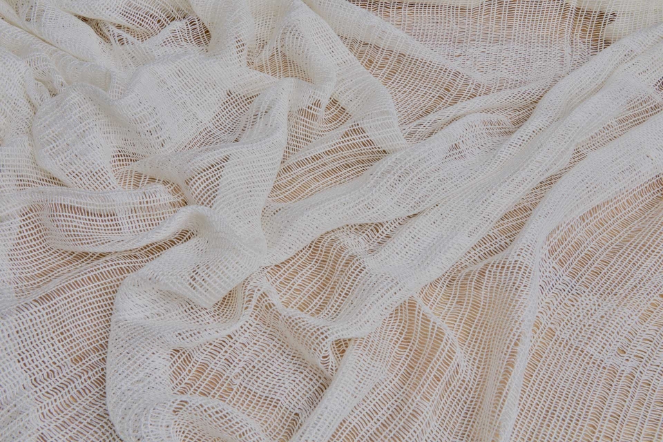 Loose Weave Viscose Mesh Fabric - Ivory