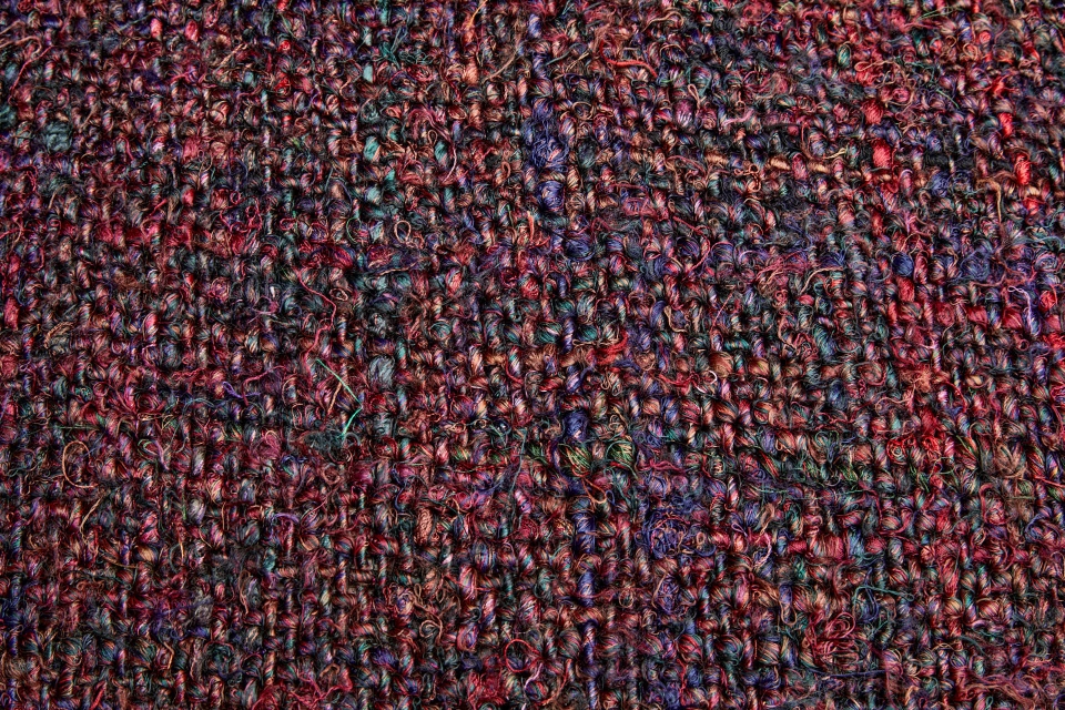 Chunky Tweed Style Lose Weave  - Multi Colour and Burgundy