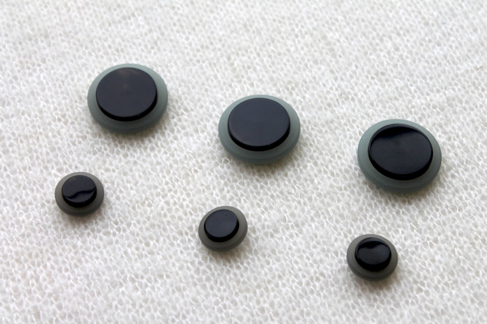 Black and Grey Resin Button- Large
