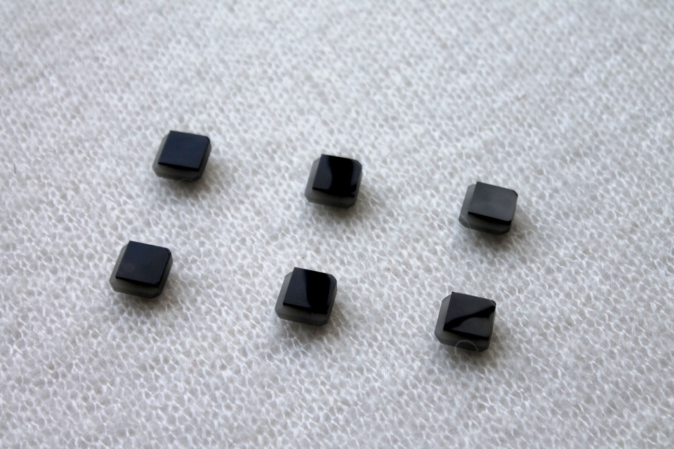 Black and Grey Square Resin Button - 1.5cm