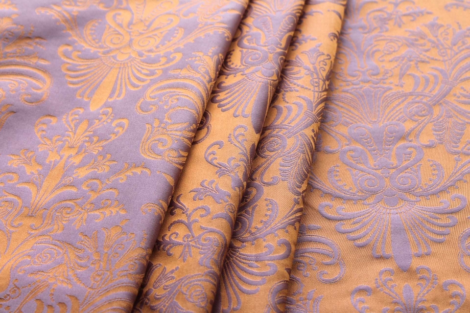 Rococo Brocade - Orange/ Lilac