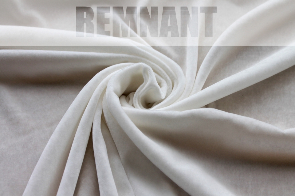 REMNANT - Silk Velvet - Ivory - 0.9-0.95m Piece