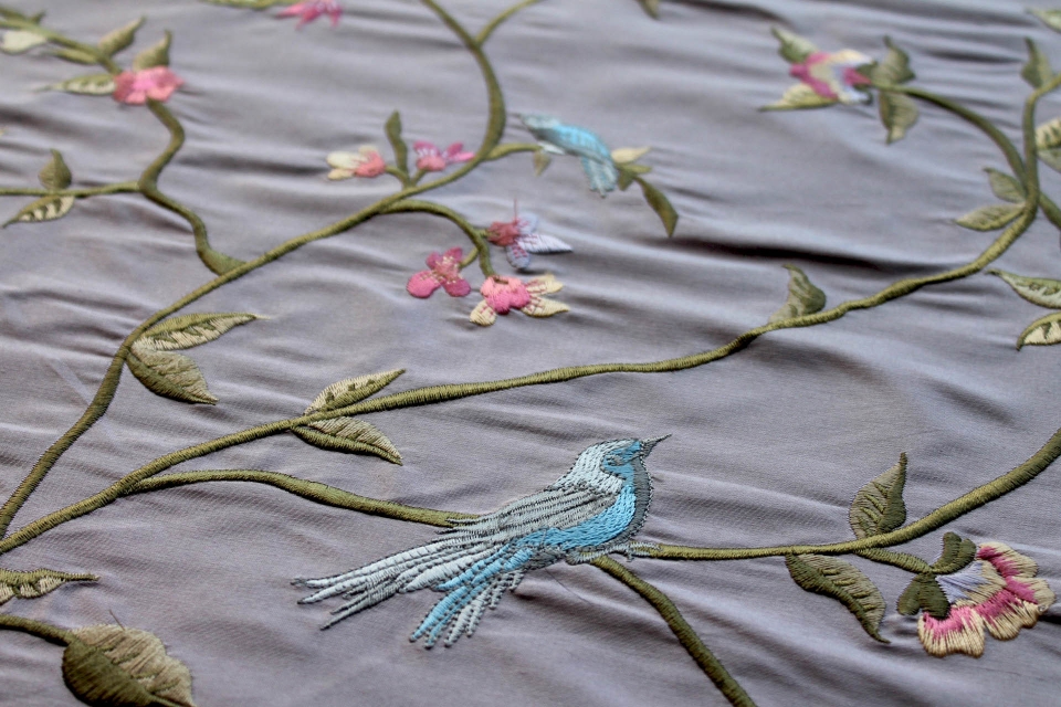 Bird Embroidery - Lilac