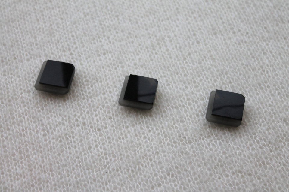 Black and Grey Square Resin Button - 2cm