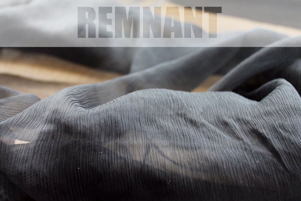 REMNANT - Black Crinkle Silk Chiffon - 0.5m Piece