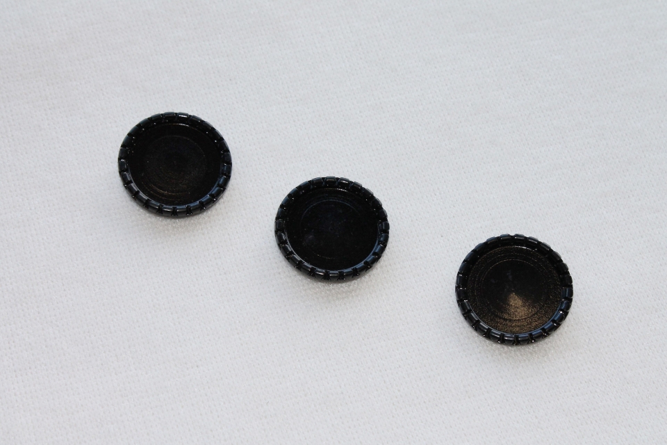 Black Ridge Shank Button - 3cm