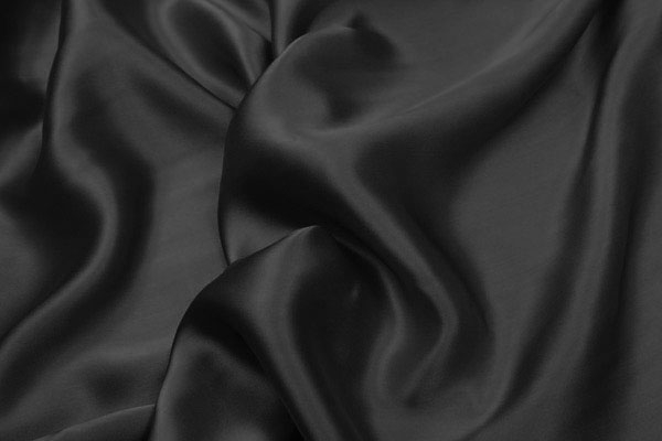 OUT OF STOCK - Black Silk Satin - 140cm wide