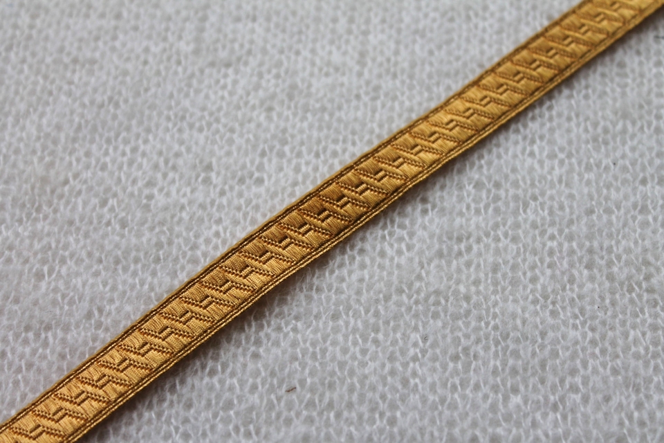 Warm Gold "Guards Lace" Braid with Geometric Design - Small