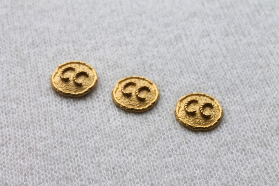 Gold Metal Rope Design Button - 2.9cm