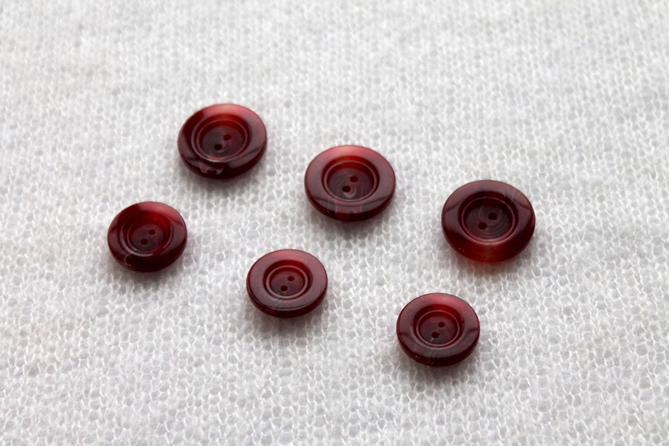Wine Red Nylon Button - 2.6cm