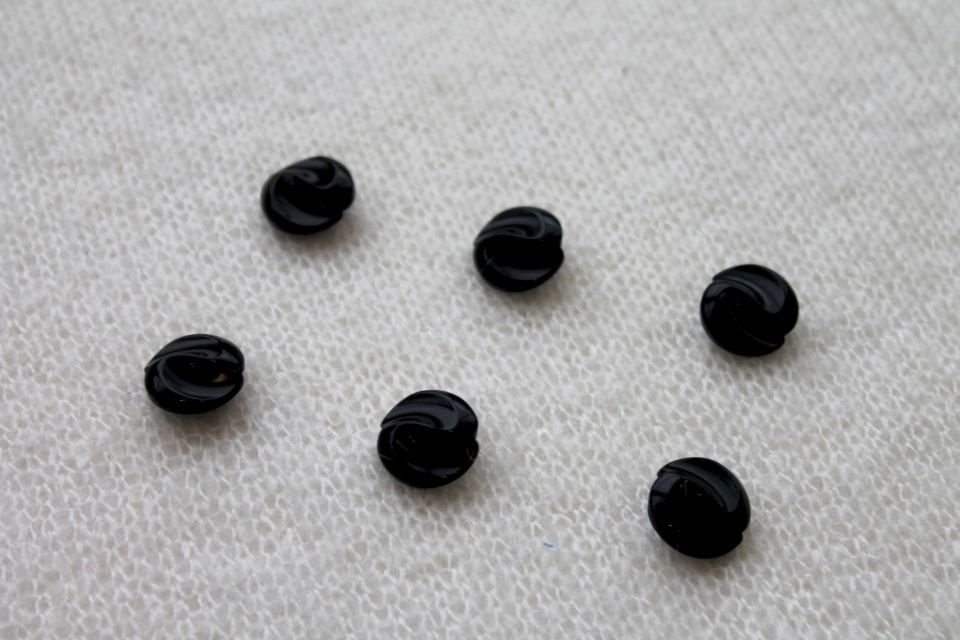 Black Sculpted Resin Button - Medium