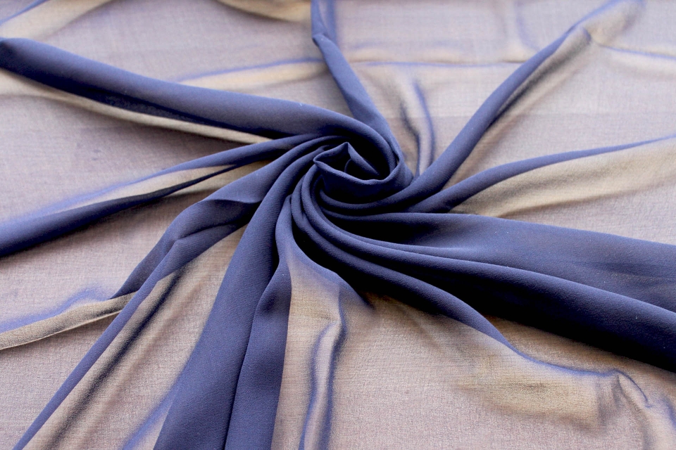 Dark Navy Silk Georgette - 110cm wide