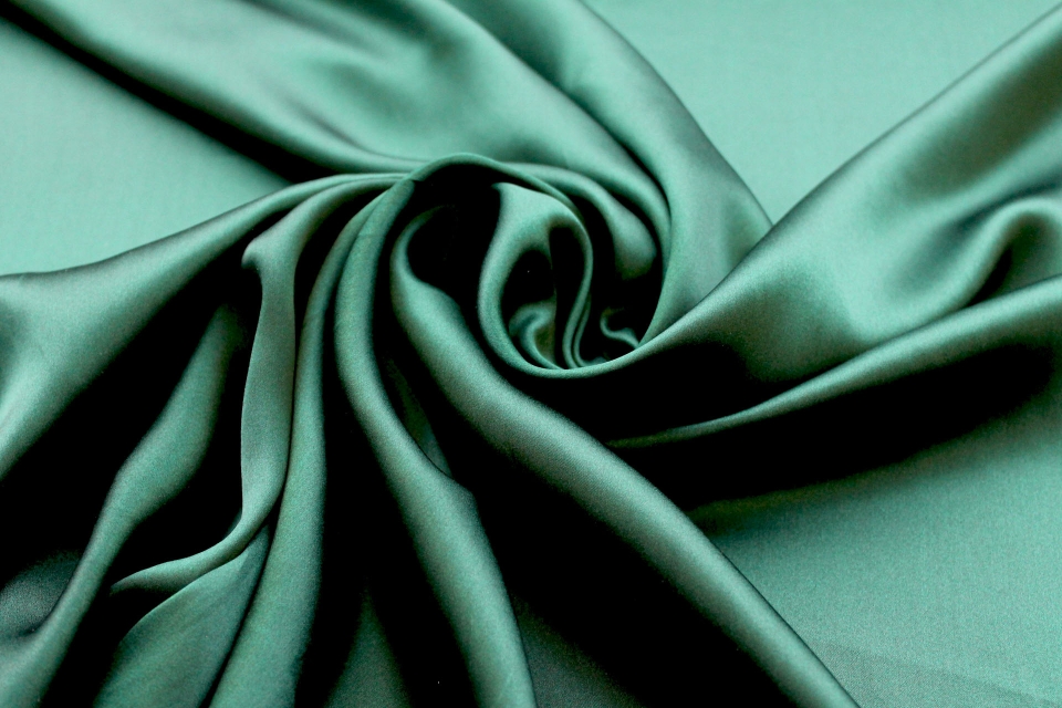 Deep Green Silk Satin - 140cm