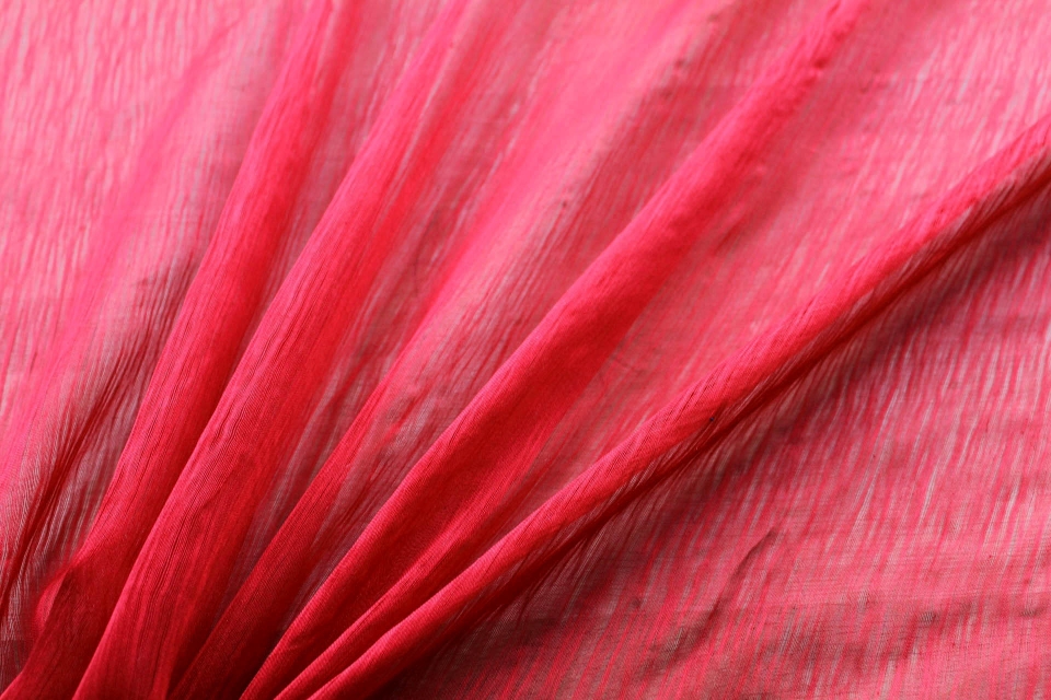 Distressed Silk Cotton - Red