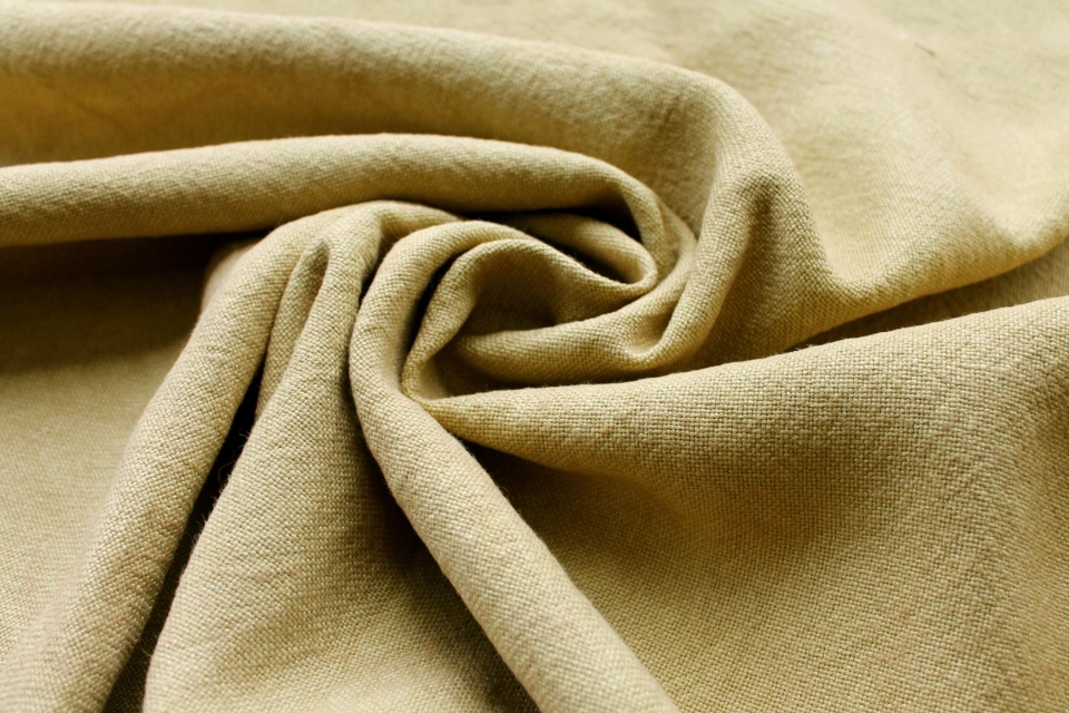 Washed Texture Silk Matka - Lemon Ginger Greenish Gold