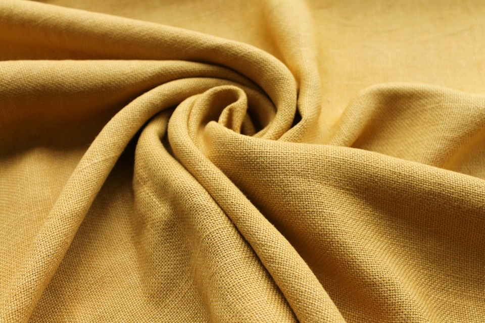 Golden Yellow Basket Weave Cotton