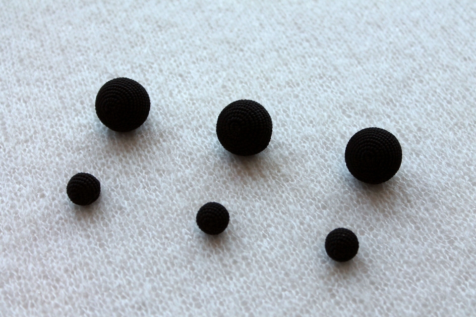 Round Corded Ball Button - Black - 2.5cm