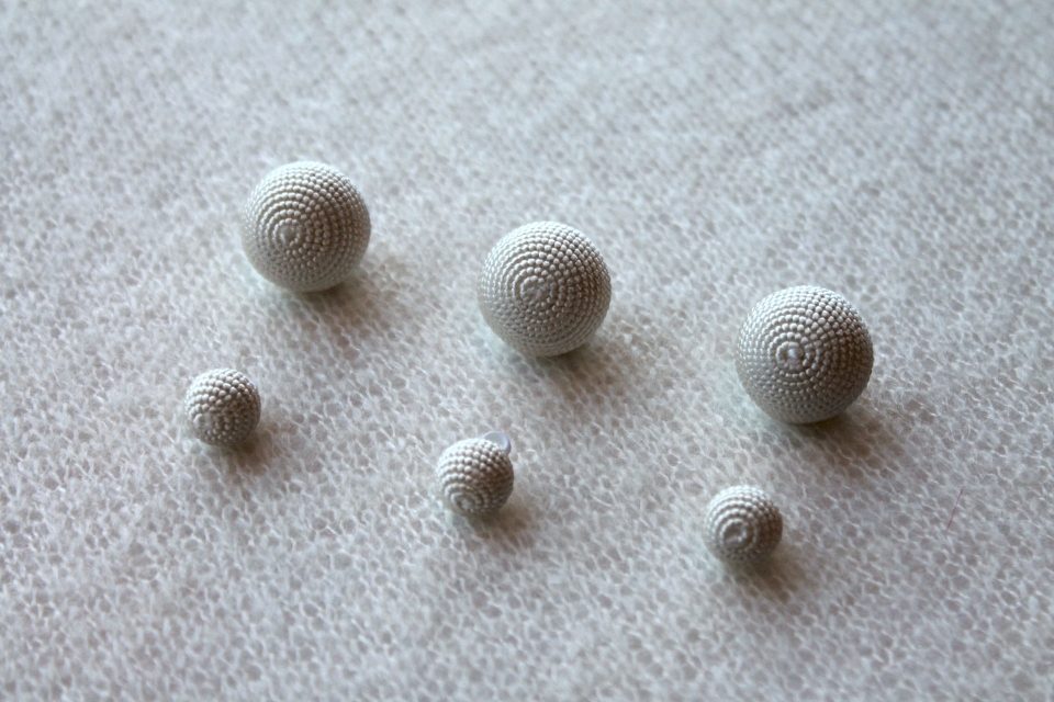 Round Corded Ball Button - Ivory - 2.5cm