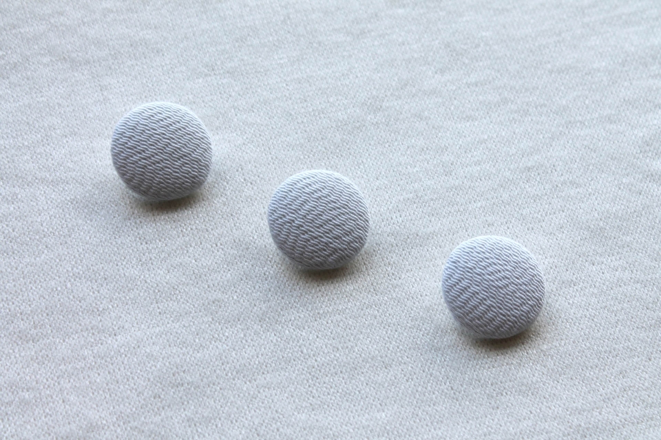 White Grosgrain Covered Button - 2.8cm