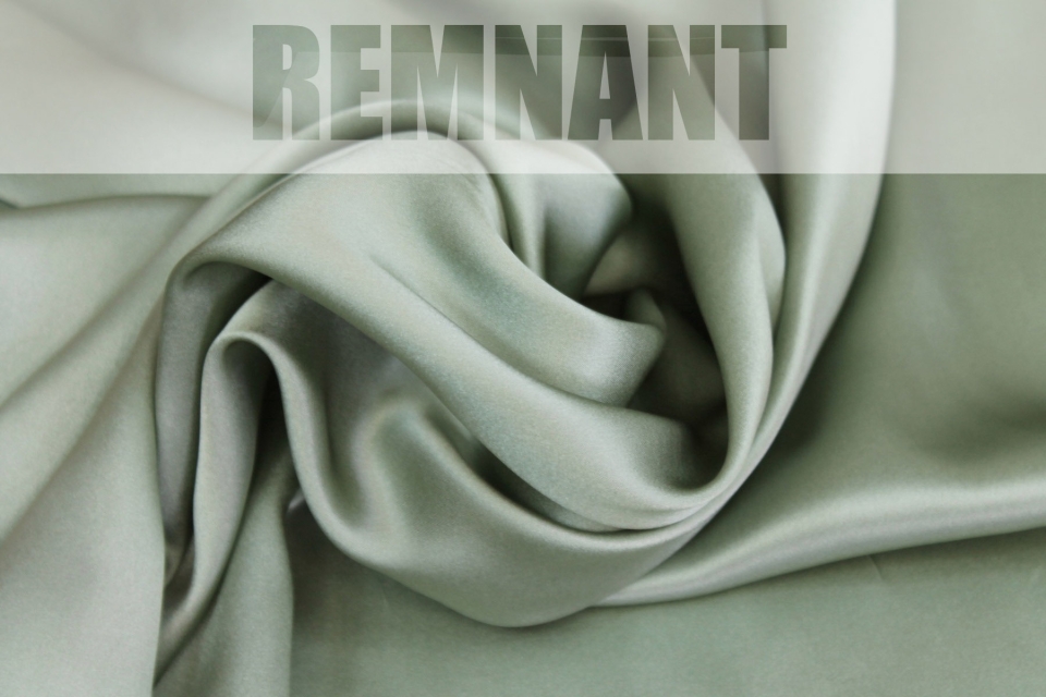 REMNANT - Sage Green Silk Satin - 140cm wide - 1.2m Piece