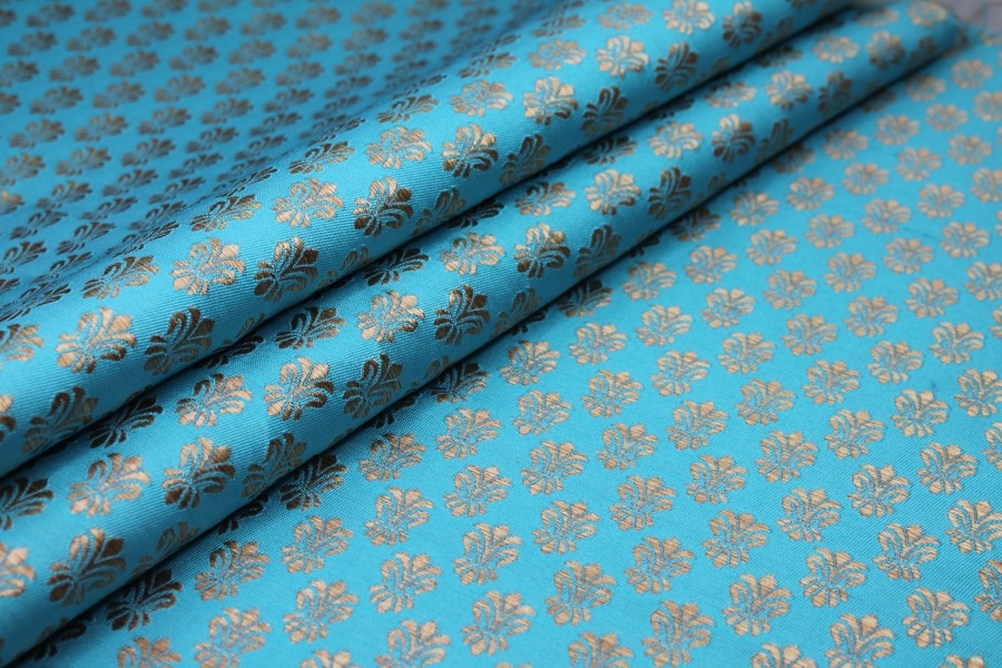 Fleur-de-lys Style Brocade - Turquoise