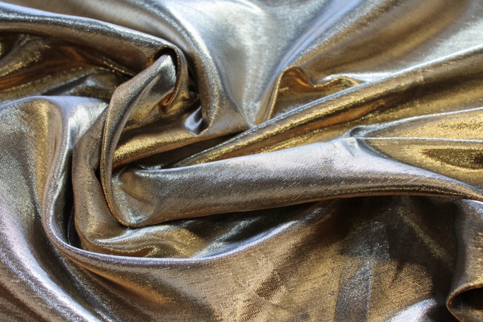 Colour Changing Silver and Gold Lurex Backed Duchesse Satin