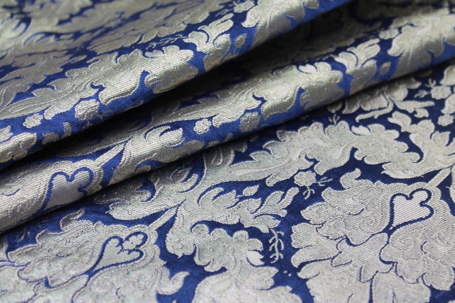 Heavy Banaras Brocade - Blue and Gold