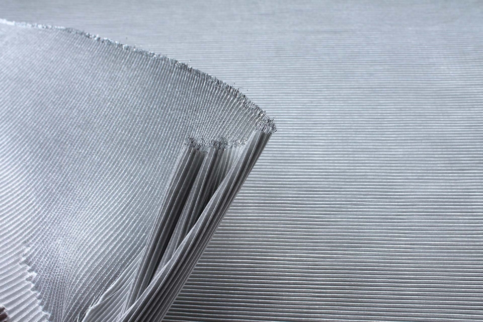 Pleated Lurex Lamé - Silver