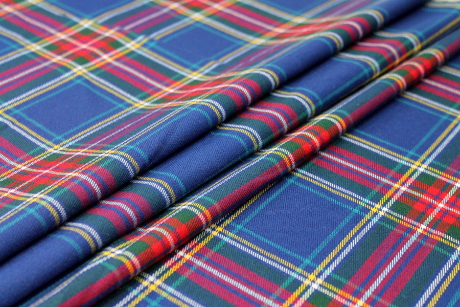 LAST PIECE - Stretch Tartan - Royal Blue, Multi