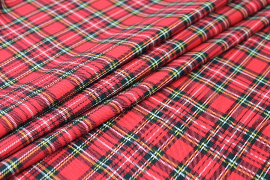 OUT OF STOCK - Stretch Tartan - Red, Multi, Small Check