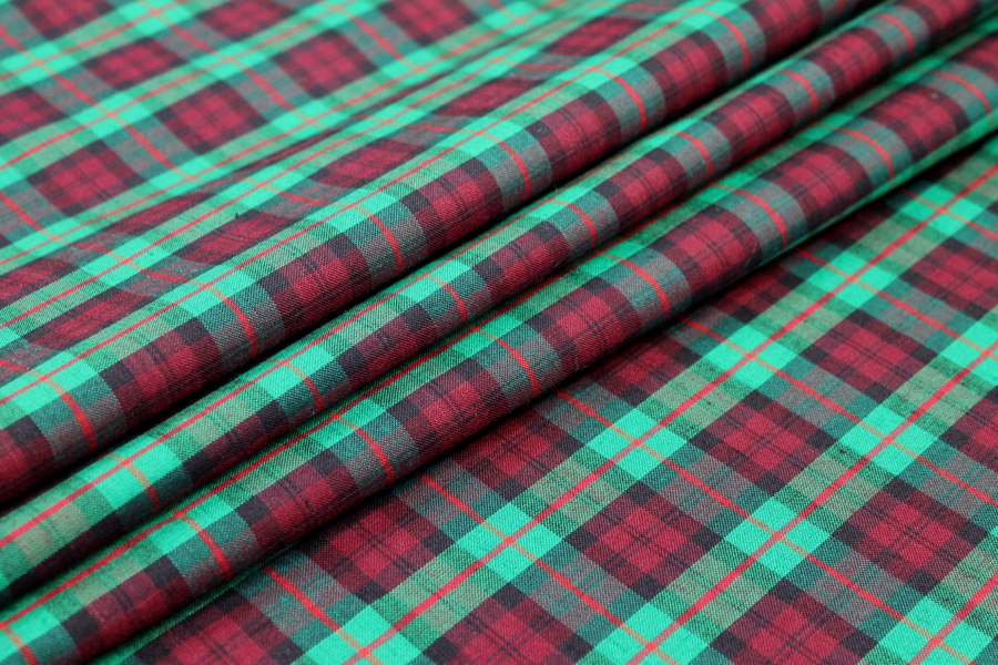 Wool Tartan - Red, Green