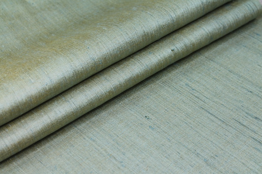 Sage Green Textured Raw Silk
