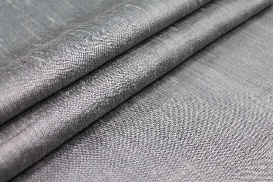 Grey Textured Raw Silk