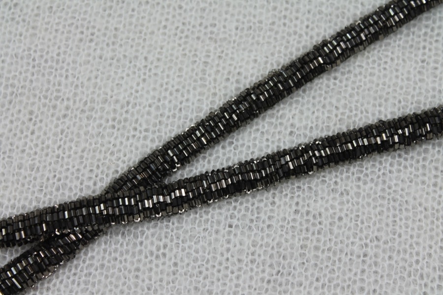 Beaded Strap Trim - Hematite 