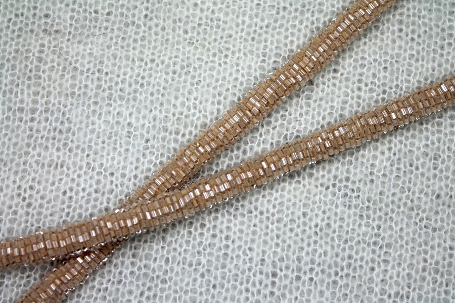 Beaded Strap Trim - Nude 